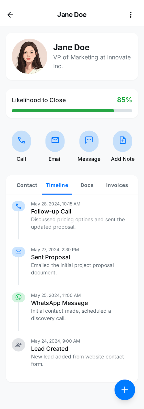 SmartCRM AI mobile screen 3